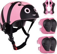 KASK DZIECIĘCY REGULOWANY ROZMIAR 51-54 CM BIEDRONKA różowy + ochraniacze, używany na sprzedaż  PL