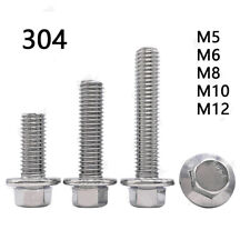 Parafusos sextavados de cabeça de flange M5 M6 M8 M10 M12 304 aço inoxidável comprar usado  Enviando para Brazil