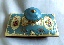 Blotter de tinta balancim antigo pintado à mão de porcelana e madeira Dresden Áustria comprar usado Blotter de tinta balancim antigo pintado à mão de porcelana e madeira Dresden Áustria comprar usado  Enviando para Brazil