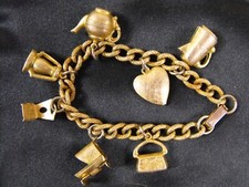 Pulseira Berloque Vintage Infantil Tom Dourado com 7 Berloques - Boa comprar usado  Enviando para Brazil