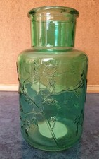 Green glass jar for sale  BIRMINGHAM