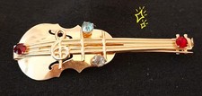 Broche vintage joia violoncelo violoncelo violoncelo guitarra musical joias tom dourado, usado comprar usado  Enviando para Brazil