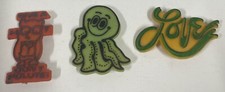 3 ímãs de geladeira de borracha vintage Love Octopus Give A Hoot, usado comprar usado  Enviando para Brazil