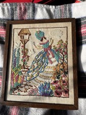 Vintage embroidered picture for sale  CARSHALTON