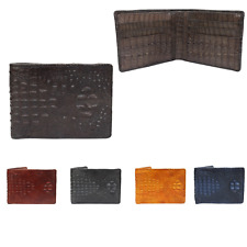 Carteira masculina dupla face couro genuíno chifre de crocodilo traseiro dobrável, usado comprar usado  Enviando para Brazil