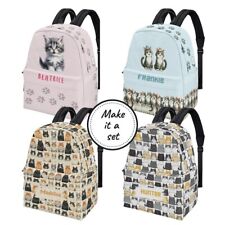 Mochila nome personalizado para gatos e gatinhos, mochila de volta às aulas para crianças, lancheira comprar usado  Enviando para Brazil