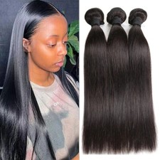 Usado,  Pacotes de cabelo liso 16 16 16 polegadas cabelo humano natural tecido brasileiro 10A 100G comprar usado  Enviando para Brazil