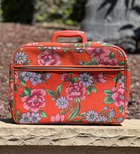 Mala pequena vintage Flower Power tapeçaria hippie laranja 15x11" bolsa para pernoite comprar usado  Enviando para Brazil