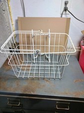 Estilo vintage bicicleta ciclomotor cesta frontal fio metal com suporte branco, usado comprar usado  Enviando para Brazil
