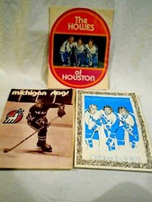 Pôster Houston Aero's Howe's autografado por todos os 3 Gordie/Mark & Marty JSA comprar usado  Enviando para Brazil