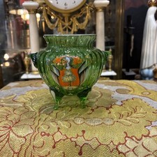 Usado, Antiguo Jarra Jarrón de Vidrio Esmaltado con Pintura De Coraza Y Blasón Años Rey comprar usado  Enviando para Brazil