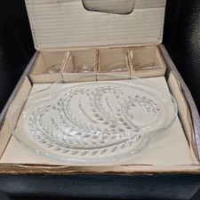 Vintage Federal Glass ~ Conjunto de Lanches Hospitalidade ~ 4 Pratos 4 Xícaras ~ Caixa Original comprar usado  Enviando para Brazil