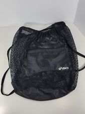 Mochila de malha ASICS (preta) academia de praia escola bolsa de cordão com bolso com zíper comprar usado  Enviando para Brazil