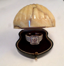 Caja de exhibición de anillo de celuloide Art Deco vintage interior borgoña, usado segunda mano  Embacar hacia Argentina