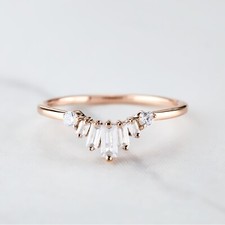Anel de tiara baguete moissanita realçador aliança de casamento promessa presente de aniversário comprar usado  Enviando para Brazil