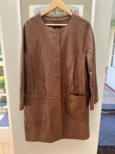 Leather maxmara coat for sale  ELY