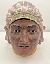 Usado, Jarro de tabaco antigo bisque porcelana figura busto tampa europeu pintado à mão comprar usado  Enviando para Brazil