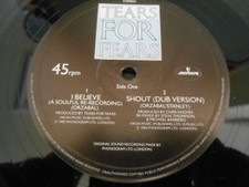 Usado, Tears For Fears - "I Believe (A Soulful Re-Recording) / Shout" - 12" Single comprar usado  Enviando para Brazil