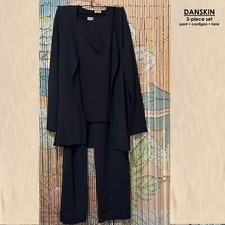 Guarda-roupa feminino DANSKIN conjunto com 3 peças: cardigã + calça + regata, preto/médio comprar usado  Enviando para Brazil