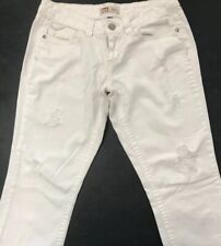 Jeans branco feminino L.e.i rasgado com decalque nos bolsos traseiros tamanho 7 comprar usado  Enviando para Brazil