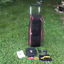 Bolsa tote de boliche Hammer vermelha preta viúva tripla 3 bolas rodas alça telescópica comprar usado  Enviando para Brazil