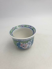 MINI VASOS DE FLORES DE PORCELANA CHINESA DE LÁBIOS REDONDOS PINTADOS À MÃO FLORAL VERDE comprar usado  Enviando para Brazil