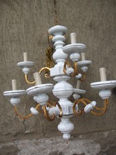 Lampadario legno ferro usato  Italia