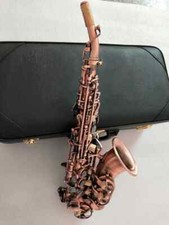 Usado, Saxofone soprano S-991 pescoço curvo B plano antigo vermelho bronze sax com estojo comprar usado  Enviando para Brazil