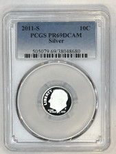 Moeda de dez centavos de prata 2011 S 10C Roosevelt PCGS PR69DCAM comprar usado  Enviando para Brazil
