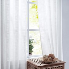 Sheer curtains linen for sale  ROWLEY REGIS