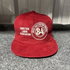 Boné Snapback Vintage Sindicato Trabalhadores da Construção Adulto Veludo Vermelho Masculino, usado comprar usado  Enviando para Brazil