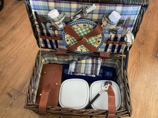 Wicker lined picnic for sale  NEWTON ABBOT