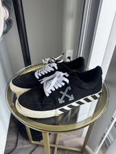 Sapatos Off-White Baixo Vulcanizado Tamanho 43 Lona em Preto Branco Virgil Abloh, usado comprar usado  Enviando para Brazil