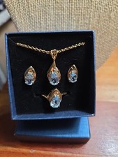 Goldtone blue topaz for sale  Mishawaka