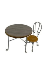 Mesa e cadeira de café de metal preço vintage metal branco casa de bonecas miniatura comprar usado  Enviando para Brazil