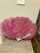 Lindo ventilador antigo de penas de avestruz roxo comprar usado  Enviando para Brazil