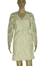 Mini vestido de festa Free People bordado metálico com miçangas envoltório gravata creme novo M comprar usado  Enviando para Brazil