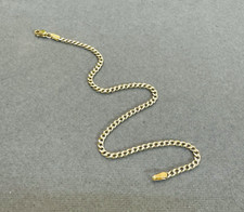 Pulseira de elos curvos 7" 2,5 mm 10K amarelo e branco ouro dois tons corte diamante comprar usado  Enviando para Brazil