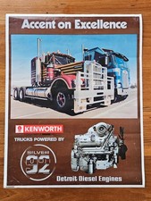 Pôster vintage da década de 1970 original da concessionária de caminhões KENWORTH prata 92 Detroit Diesel comprar usado  Enviando para Brazil