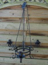 Candelabro vintage recuperado original francês rústico ferro forjado 3 leves, usado comprar usado  Enviando para Brazil