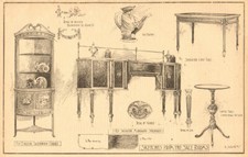 Armário de madeira acetinada inglês Sheraton mesa aparador mogno Chippendale 1902, usado comprar usado  Enviando para Brazil