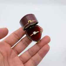 Vintage Coração Vermelho Anel Caixa Feito à Mão, Conjunto de Noivado e Casamento Lembrança Elegante comprar usado  Enviando para Brazil