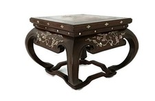 Pequena linda mesa bonsai lateral chinesa baixa tampo de mármore madeira madrepérola vin comprar usado  Enviando para Brazil