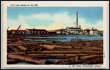 Postcard logs ready for sale  Pepperell