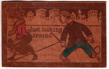 Antique leather postcard for sale  Dillsburg