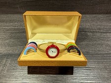 Relógio feminino GUCCI 1100-L moldura intercambiável com caixa e 9 molduras ~ BATERIA NOVA, usado comprar usado  Enviando para Brazil