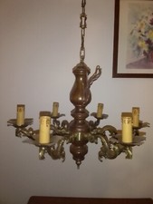 Lampadario vintage legno usato  Saluggia