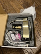 Pia de banheiro luxuosa cachoeira bico ouro escovado BESy 1 ou 3 furos torneira de luxo, usado comprar usado  Enviando para Brazil