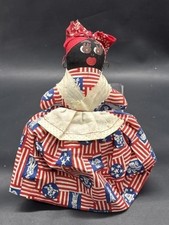 Muñeca de trapo Topsy Turvy vintage blanca y negra hecha a mano segunda mano  Embacar hacia Mexico