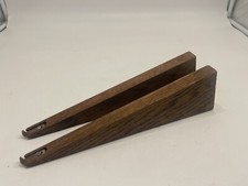 Par Vintage de Suportes de Prateleira de Madeira Manchada Escura Suportes de Madeira 12” L 3,5” h comprar usado  Enviando para Brazil